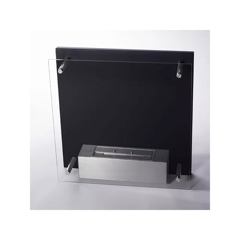 Petit foyer mural bio Squarebox, 2kW Couleur Noir