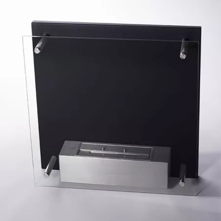 Petit foyer mural bio Squarebox, 2kW Couleur Noir