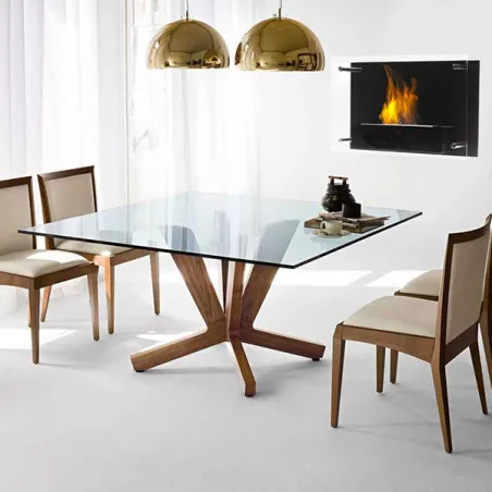 Cheminée éthanol murale 3kW Fireglass Couleur Noir