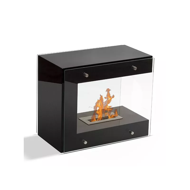 Torino floor-standing ethanol design fireplace Colour Black
