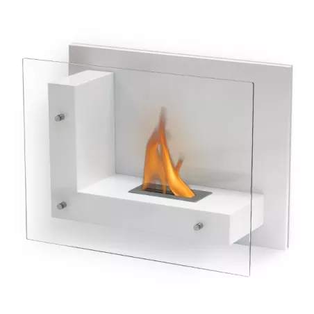 Cheminée éthanol stylée Brisbane, 2700 watts Couleur Blanc