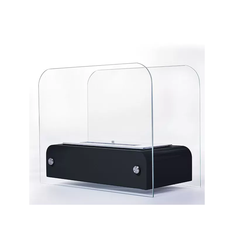 Foyer de table Toast, petite cheminée éthanol à poser Couleur Noir