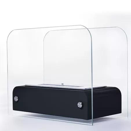 Foyer de table Toast, petite cheminée éthanol à poser Couleur Noir