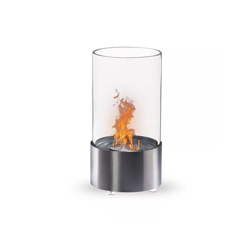 Mini poêle bio Lutèce, foyer rond en inox Couleur Inox brossé