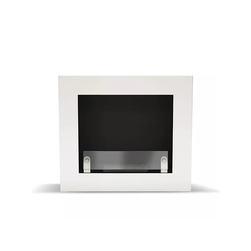 Foyer mural carré bio ethanol Brescia Couleur Blanc