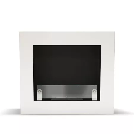 Foyer mural carré bio ethanol Brescia Couleur Blanc