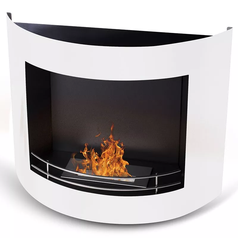 Harmonie 3 kW Open Wall-Mounted Stove Colour White Burner 2.2L/4kW