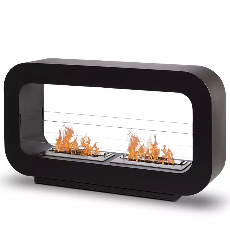 Fireplace with two burners Colour Black