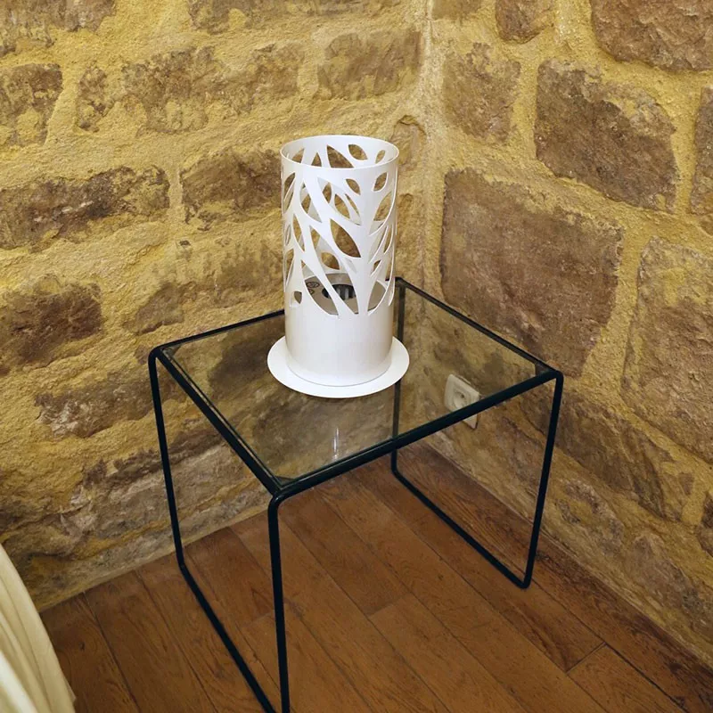 Cheminée à poser sur pied Marina Couleur Blanc