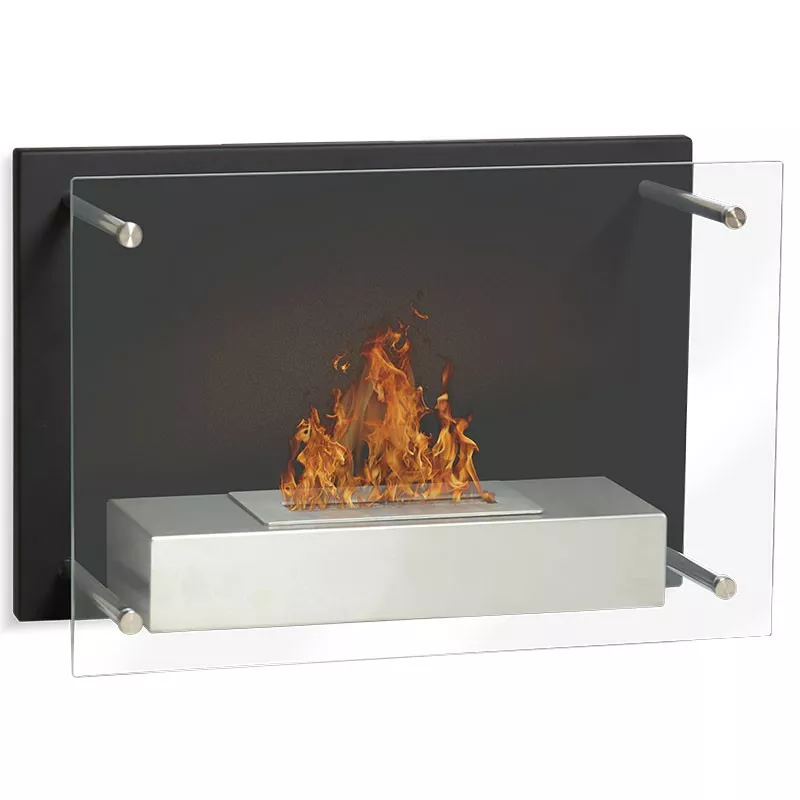 Cheminée murale éthanol Como 2.7 kW Couleur Noir