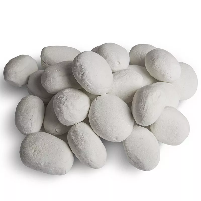 Decorative pebbles for ethanol fireplaces Colour White