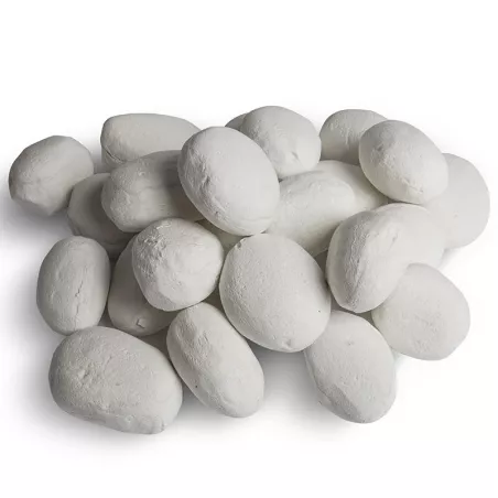 Galets décoratifs cheminée éthanol Couleur Blanc