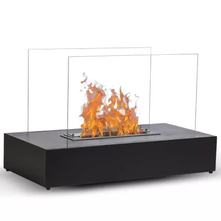 Cheminée éthanol de sol Lena, 80x40x45cm Couleur Noir