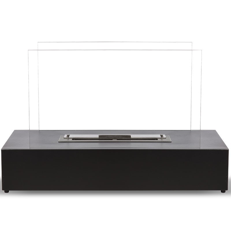 Cheminée éthanol de sol Lena, 80x40x45cm Couleur Noir