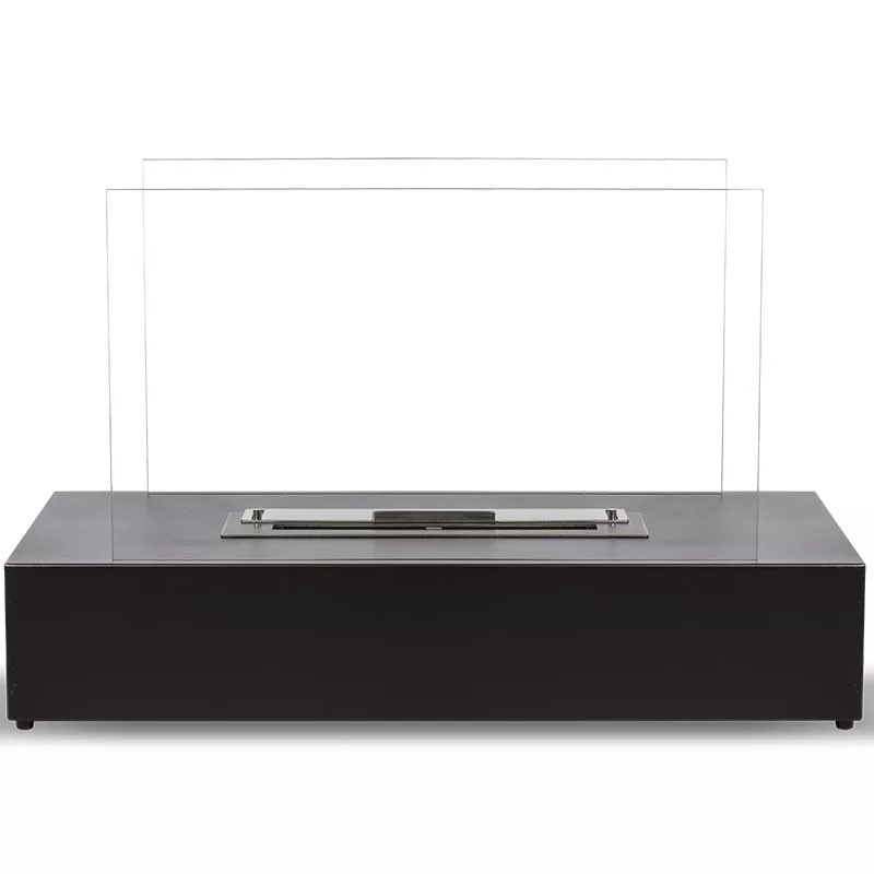 Lena Freestanding Ethanol Fireplace, 80x40x45 cm Colour Black
