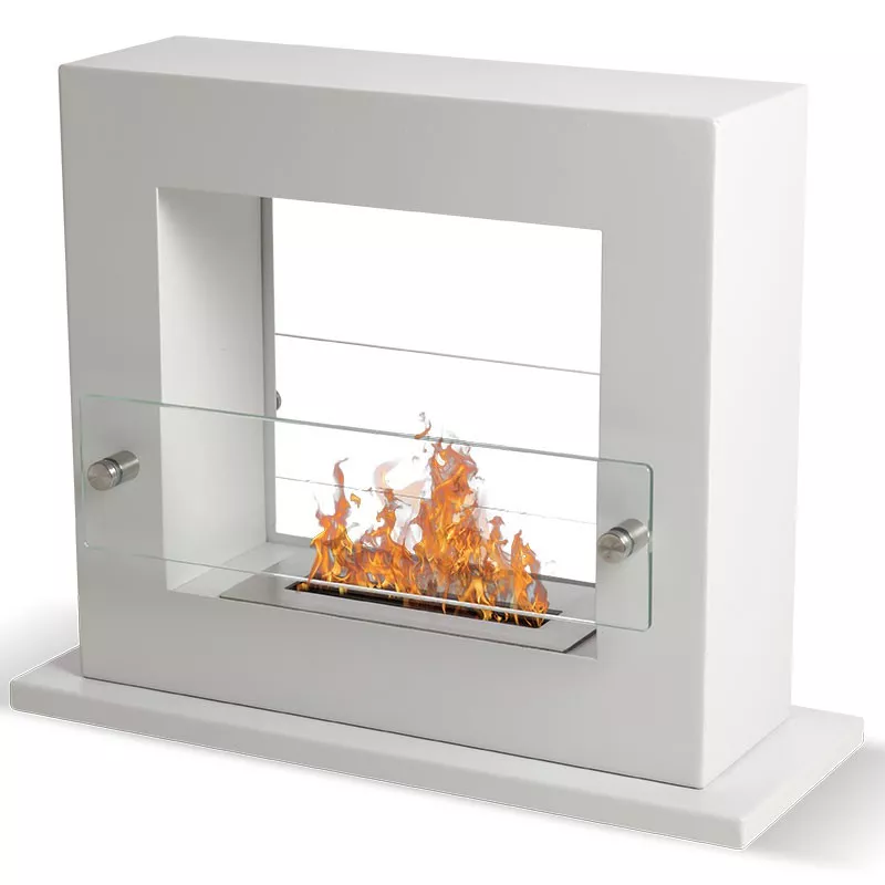Cheminée mobile bio ethanol Zenith Smart noire mat Couleur Blanc