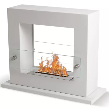 Cheminée mobile bio ethanol Zenith Smart noire mat Couleur Blanc