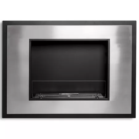 Cheminée murale inox brossé Insignal 3kW Couleur Inox brossé Option Vitre pare feu