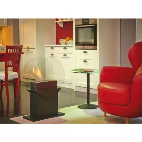 Cheminée bio éthanol sur pied Fluvia Couleur Noir