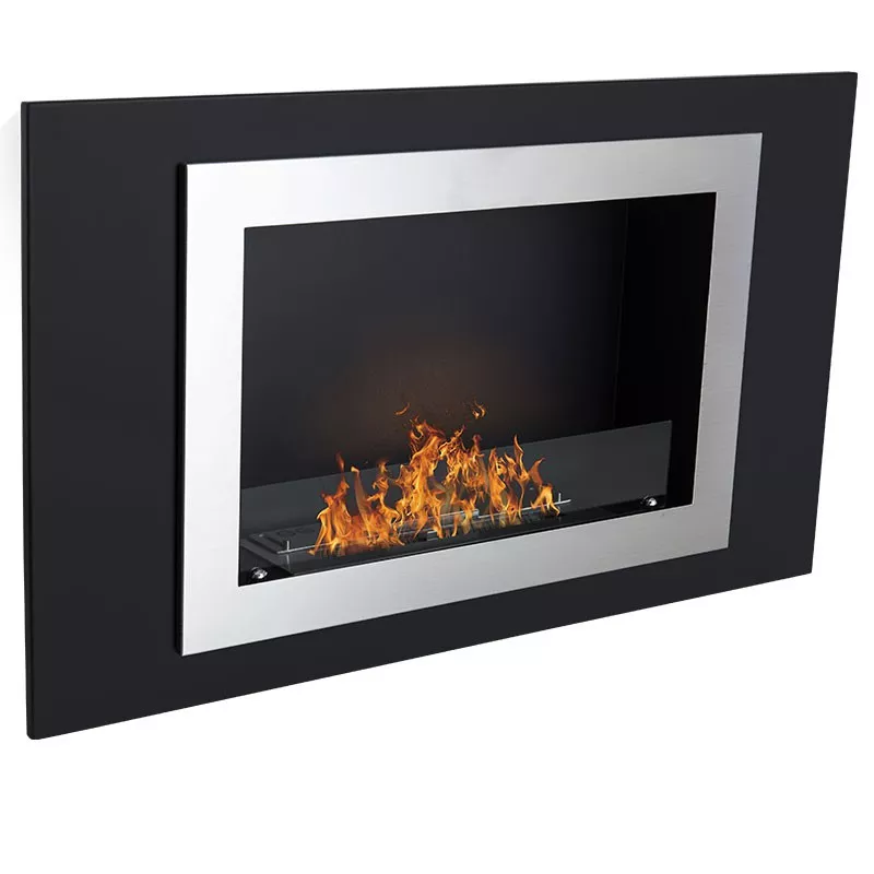 Edimbourg, cheminée murale bio 4.5kW Couleur Noir