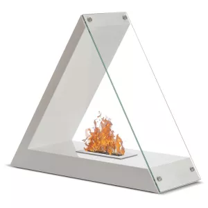 Kheops triangular bio ethanol fireplace, 80x68x30cm