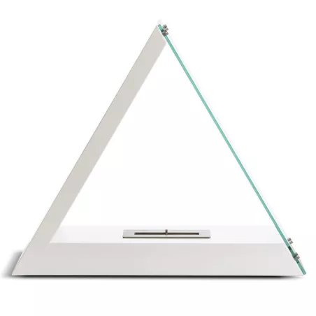 Kheops triangular bio ethanol fireplace, 80x68x30cm Colour White