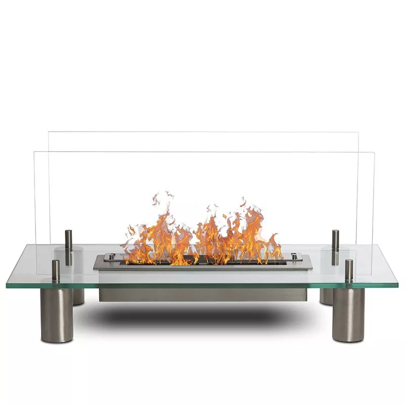 Cheminée éthanol verre Glass Couleur Inox brossé