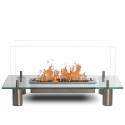 Cheminée éthanol verre Glass Couleur Inox brossé