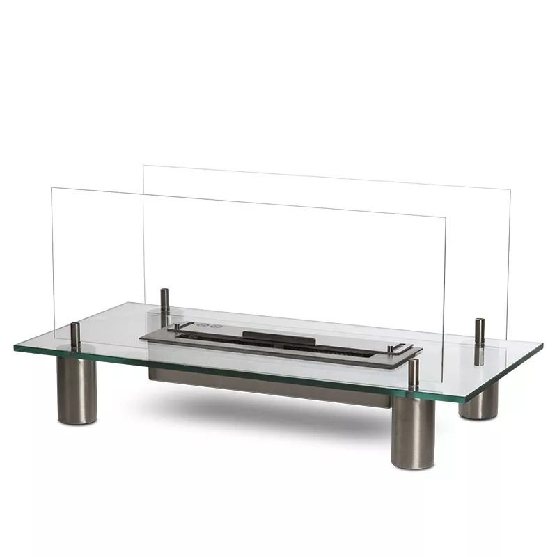 Cheminée éthanol verre Glass Couleur Inox brossé