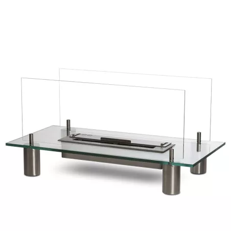 Cheminée éthanol verre Glass Couleur Inox brossé