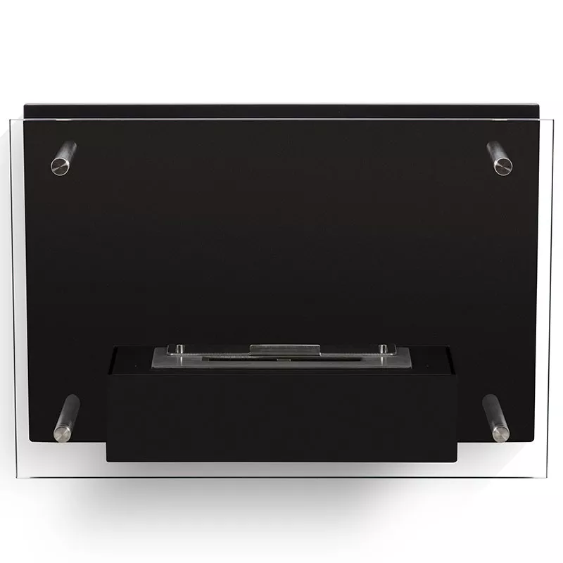 Cheminée éthanol murale 3kW Fireglass Couleur Noir