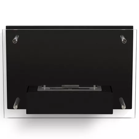 Cheminée éthanol murale 3kW Fireglass Couleur Noir