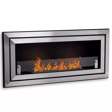 3-burner wall-mounted stainless steel fireplace Colour Brushed stainless steel Size 1 burner