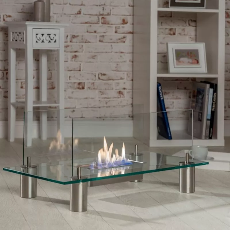 Cheminée éthanol verre Glass Couleur Inox brossé
