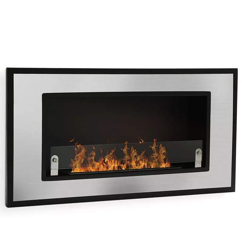6kW wall-mounted ethanol stove Florence Colour Brushed stainless steel