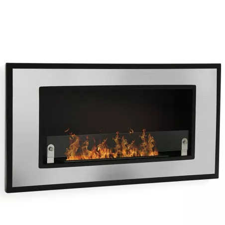 6kW wall-mounted ethanol stove Florence Colour Brushed stainless steel