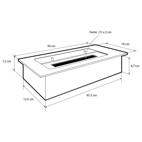 4.5 kW Bioethanol Fireplace - 50 cm