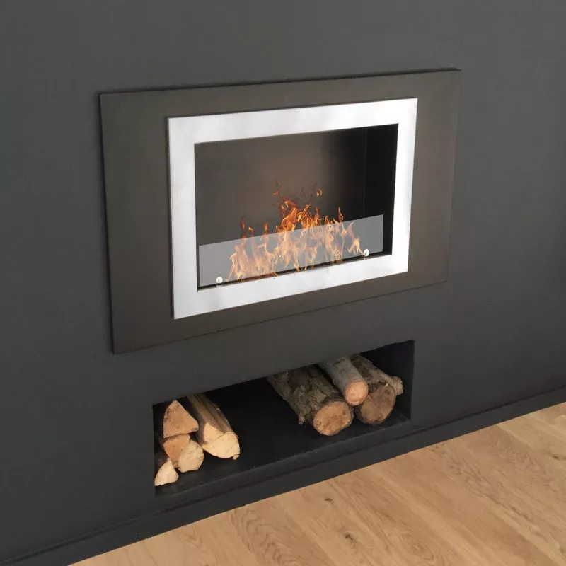 Edimbourg, cheminée murale bio 4.5kW Couleur Noir