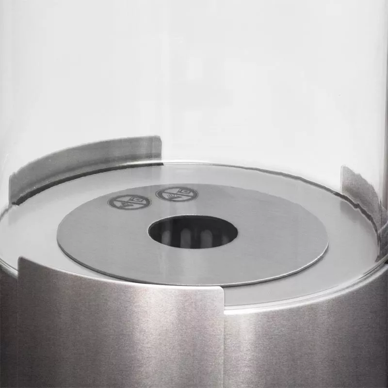 Modèle à poser rond Twister sur pied Couleur Inox brossé