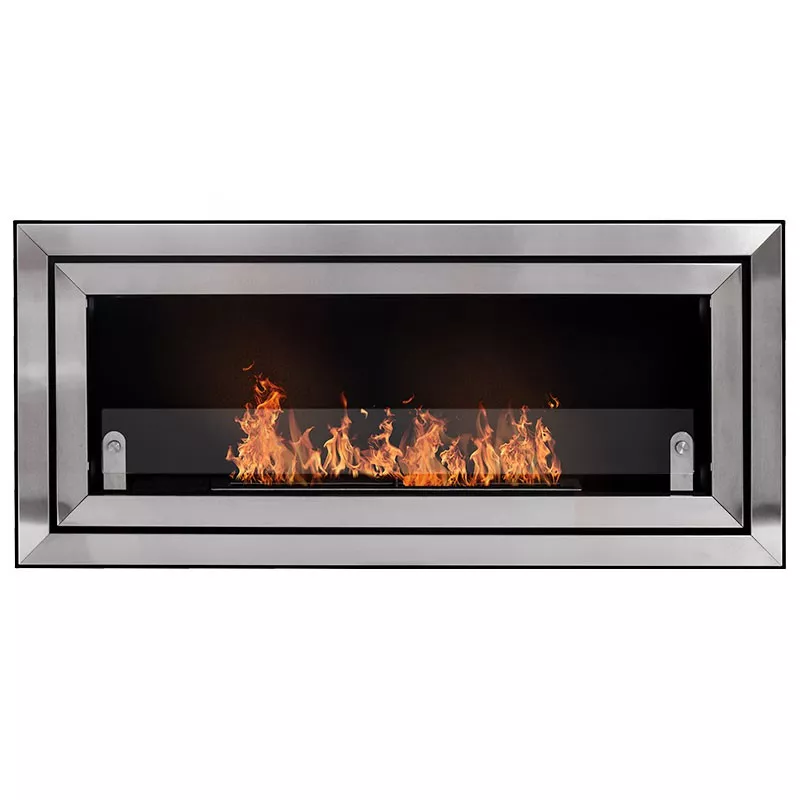 3-burner wall-mounted stainless steel fireplace Colour Brushed stainless steel Size 1 burner