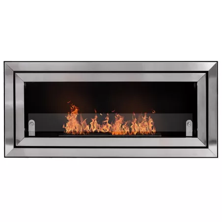 3-burner wall-mounted stainless steel fireplace Colour Brushed stainless steel Size 1 burner