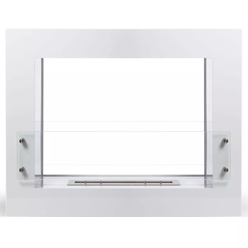 Cheminee ethanol de sol Boston soit en 5.4 kW soit en 6.5 kW Couleur Blanc Brûleur 3L/6.5kW