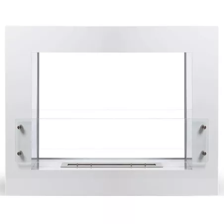 Cheminee ethanol de sol Boston soit en 5.4 kW soit en 6.5 kW Couleur Blanc Brûleur 3L/6.5kW