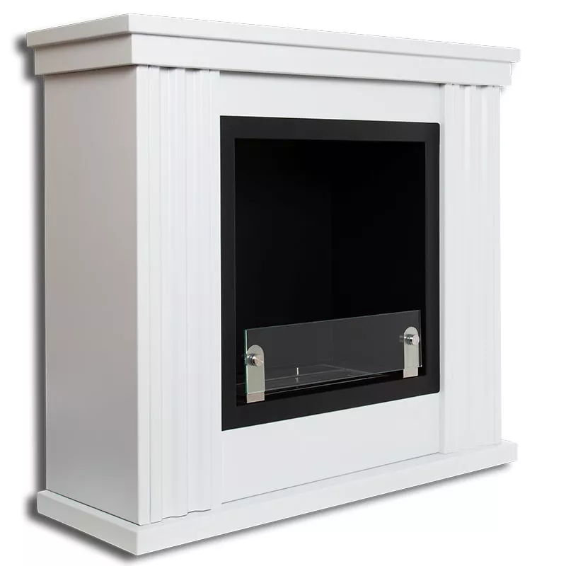 Cheminée bio-éthanol type Haussmannienne Couleur Blanc