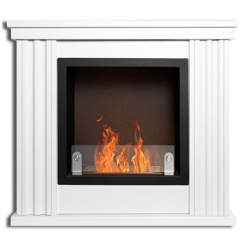 Cheminée bio-éthanol type Haussmannienne Couleur Blanc