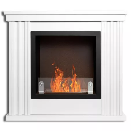 Cheminée bio-éthanol type Haussmannienne Couleur Blanc