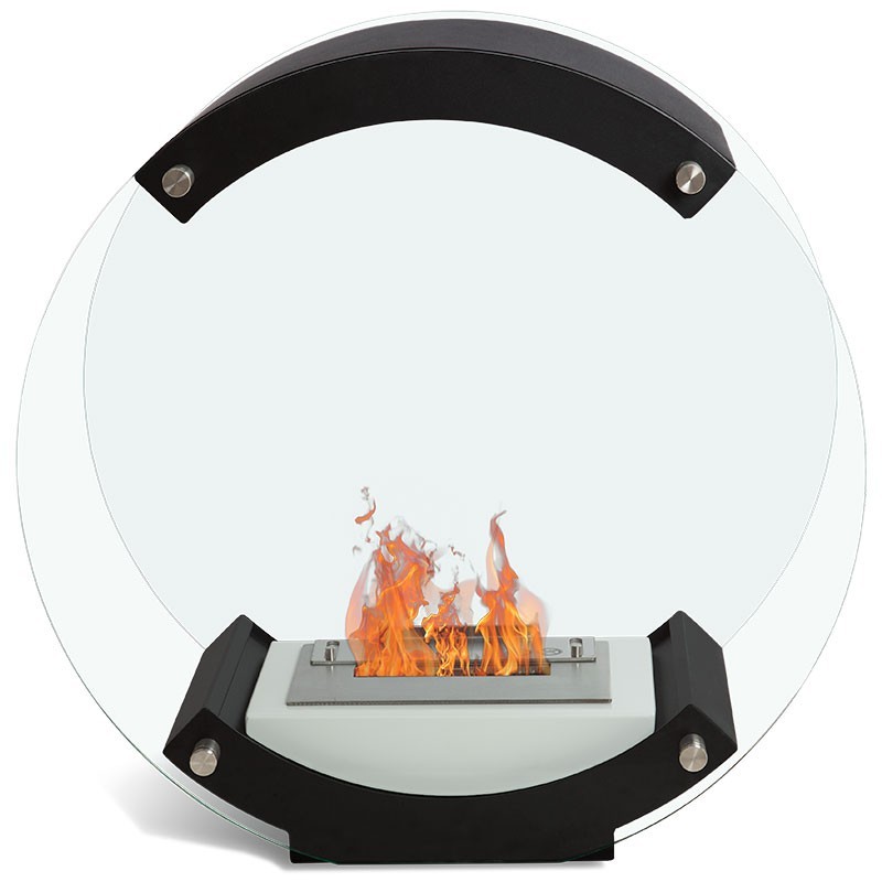 Circle, la cheminée bio-éthanol ronde et noire Couleur Noir