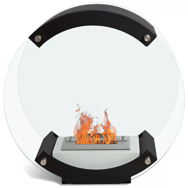 Circle, la cheminée bio-éthanol ronde et noire Couleur Noir