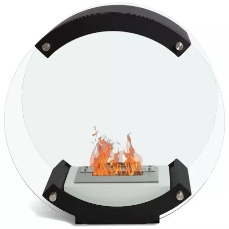 Circle, la cheminée bio-éthanol ronde et noire Couleur Noir
