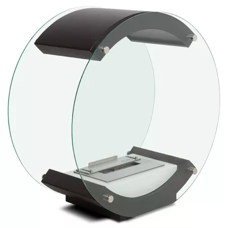 Circle, la cheminée bio-éthanol ronde et noire Couleur Noir